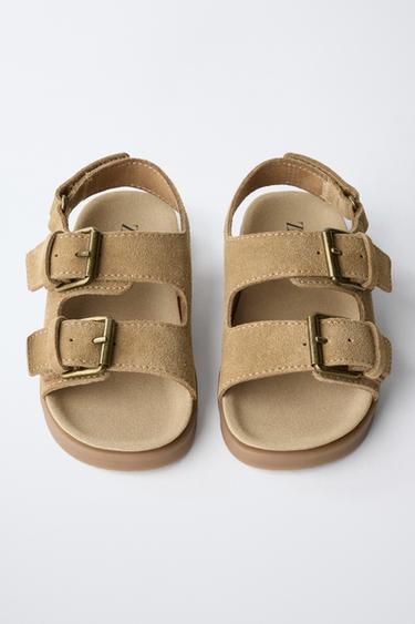 LEATHER SANDALS - Camel Brown by Zara - Image 4