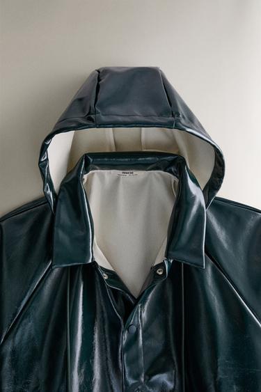 IMPERMÉABLE COURT EFFET VERNI HYDROFUGE - Vert de Zara - Image 1