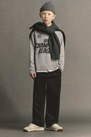 Zara Gri - UEFA CHAMPIONS LEAGUE ® BASKILI T-SHIRT