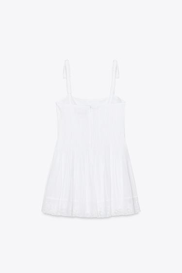 ROBE COURTE EN POPELINE - Blanc de Zara - Image 6