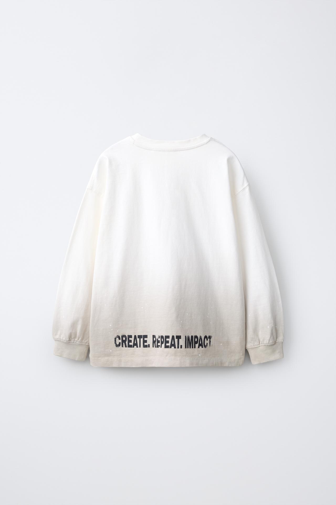 TIE-DYE TEXT T-SHIRT — Oyster-white