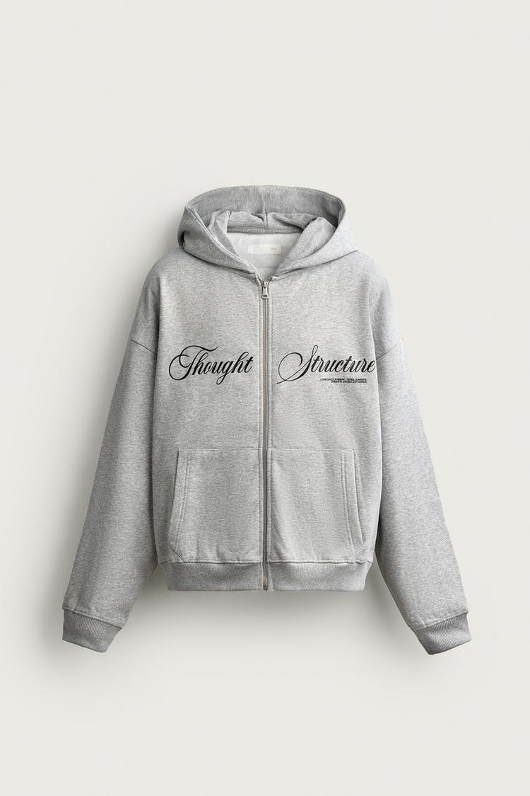 PRINTED ZIP-UP HOODIE