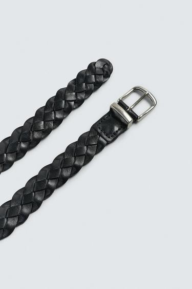 BRAIDED LEATHER BELT - Black by Zara - Image 2