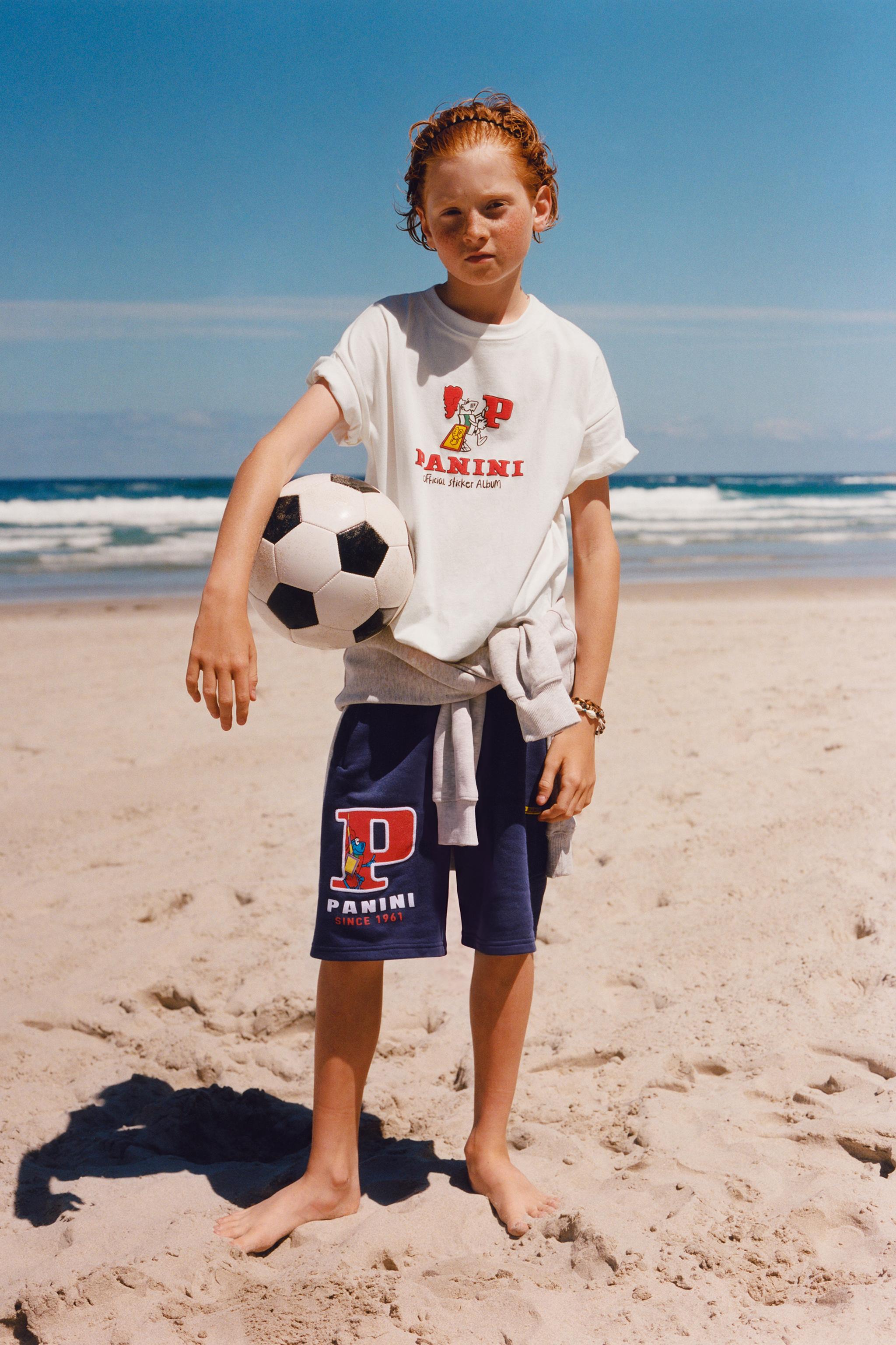 PANINI © PRINTED SHORTS — Navy blue
