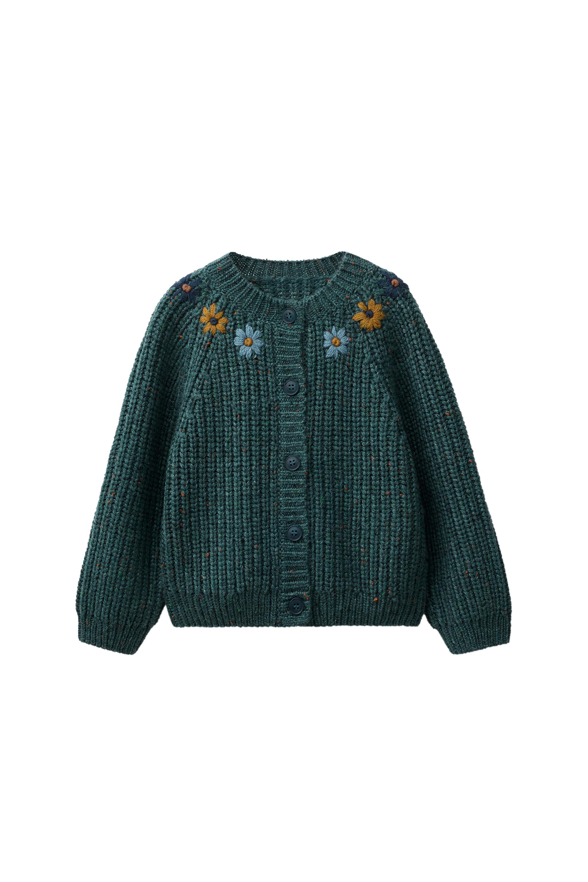 トップス andequal unique button knit cardigan CARDIGAN WITH SATIN FLOWER BUTTONS - Burgundy | ZARA United States