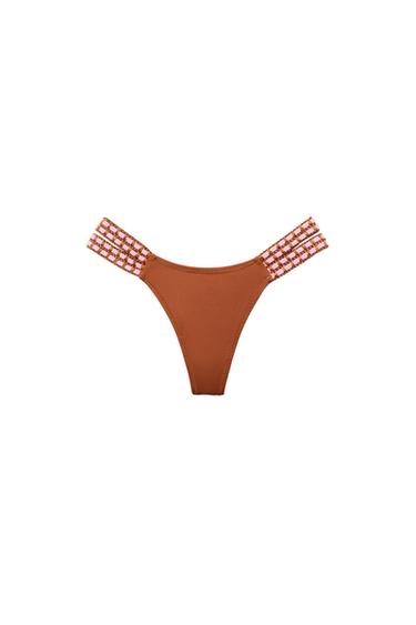 CROCHET BIKINI BOTTOMS - Caramel by Zara
