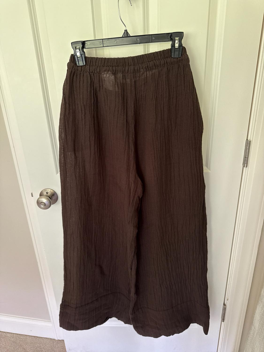 LINEN BLEND PALAZZO PANTS - Image 2