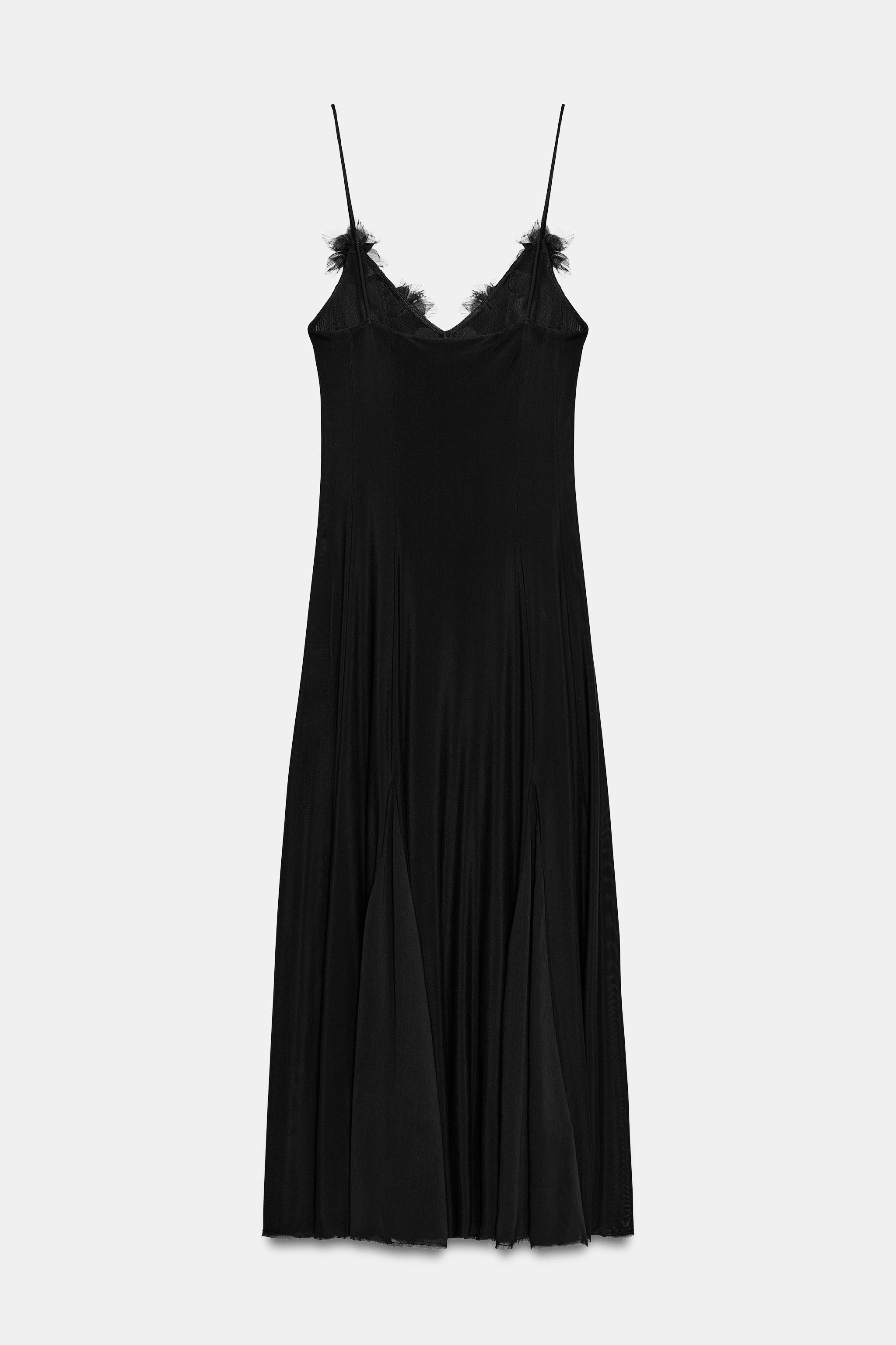 TULLE FLORAL MIDI DRESS
