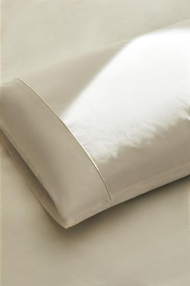 PERCALE PILLOWCASE (300 THREAD COUNT) - White by Zara - Image 6