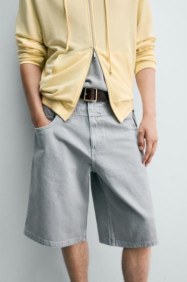 OVERLAY WAIST DENIM BERMUDA SHORTS - Faded blue by Zara - Image 4