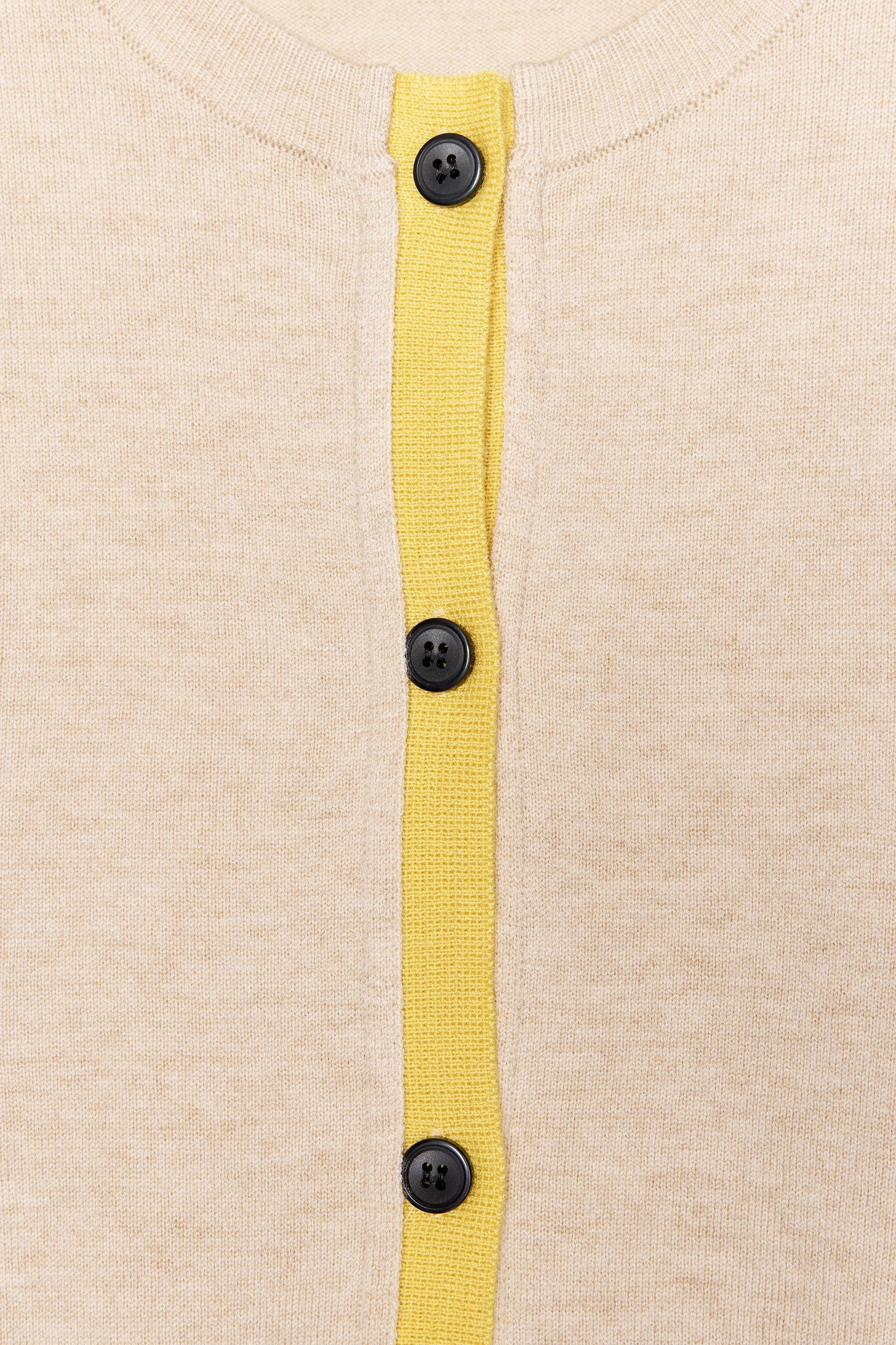 ZARA コントラスト ニット カーディガン 3581/005 ZARA】コントラスト ニット カーディガン 3581/005/450 (ZARA