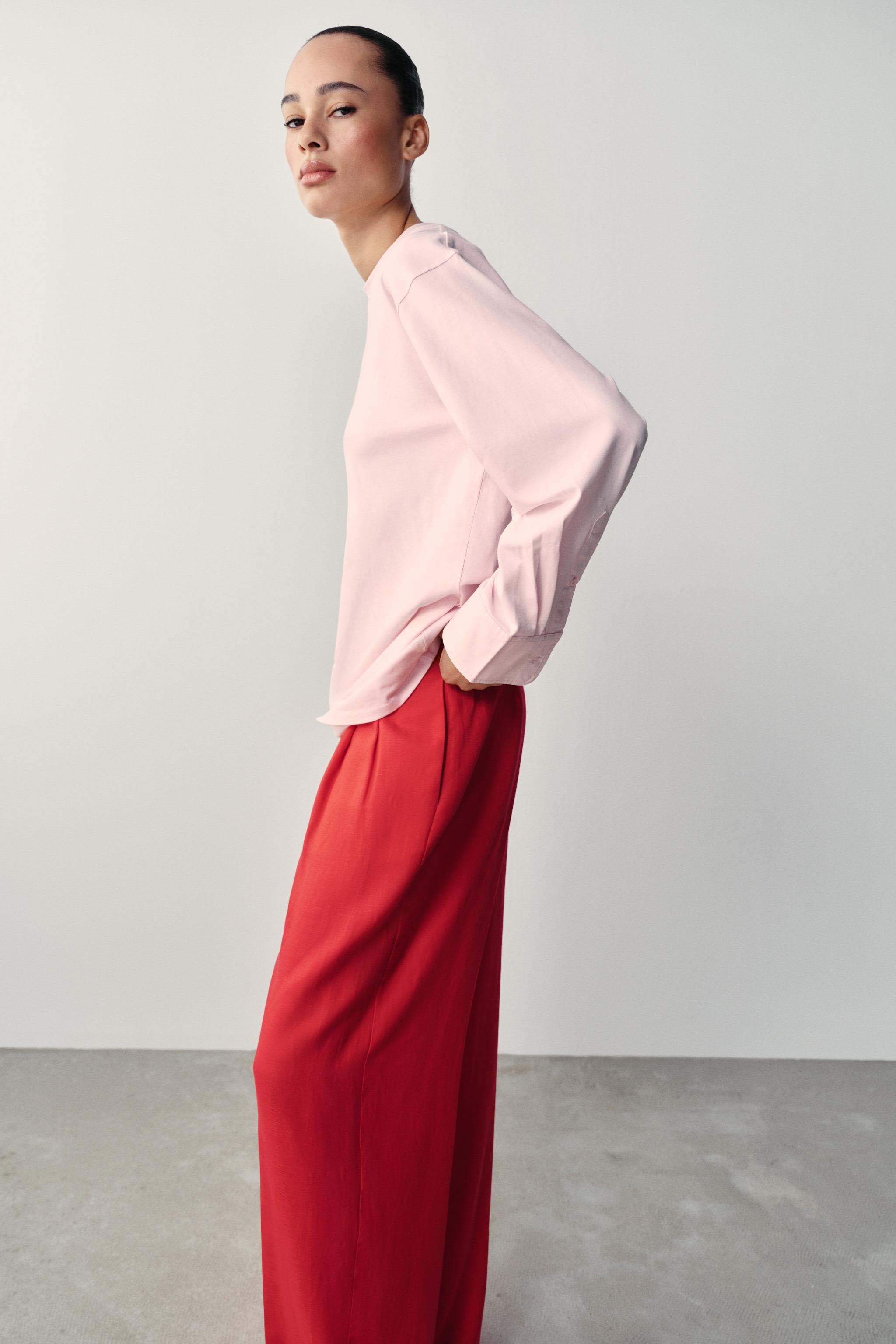Женские футболки Zara COMBINATION LONG SLEEVE T-SHIRT — фото 4
