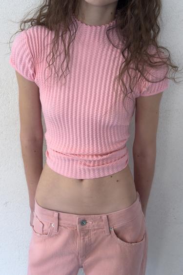 TOP EN MAILLE STRUCTURÉ - Rose de Zara - Image 2
