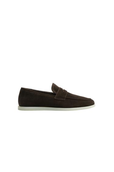 MOCASSINS CASUALS EN CUIR - Marron de Zara