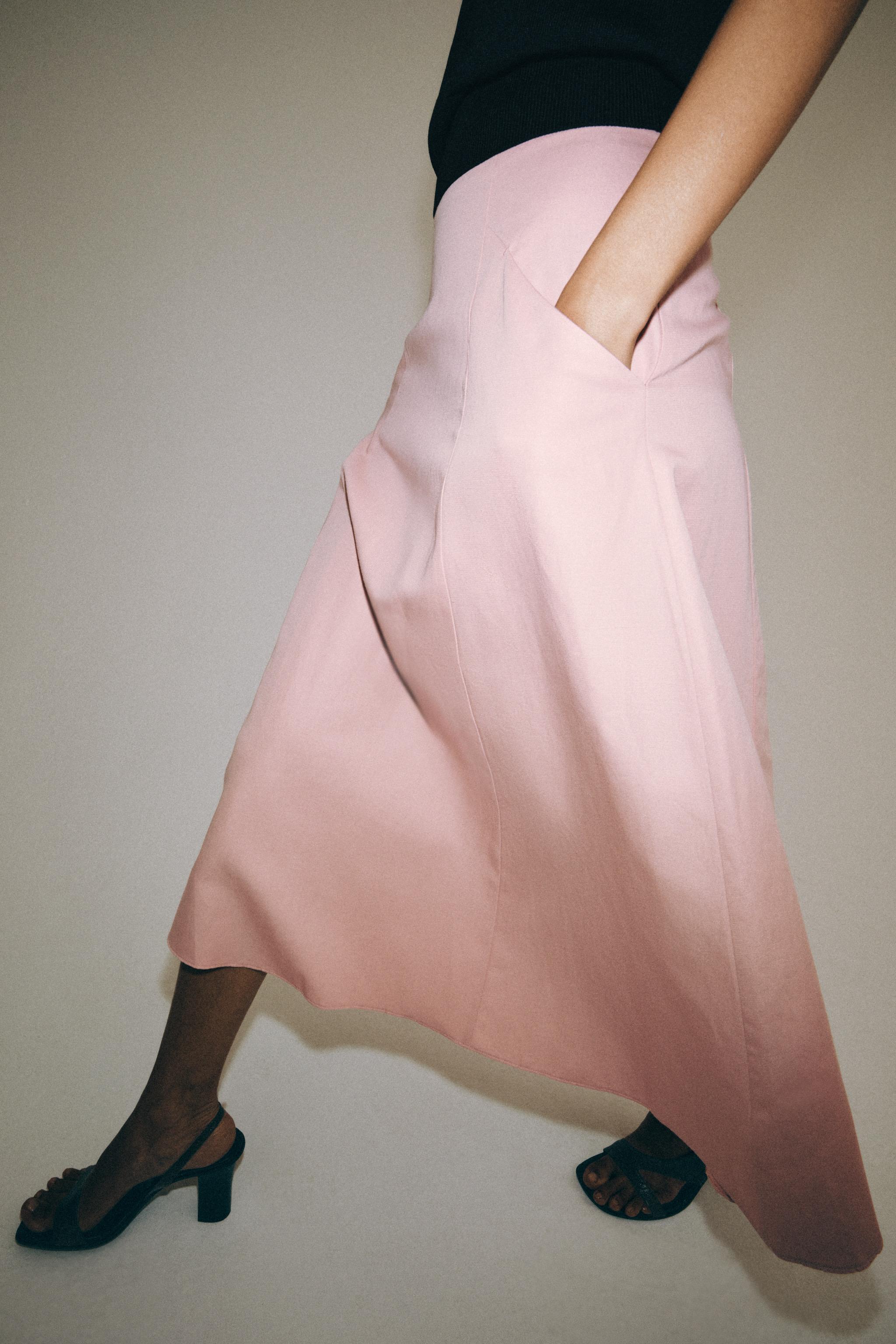ZW COLLECTION FLOWY MIDI SKIRT — Pink (alternate view)