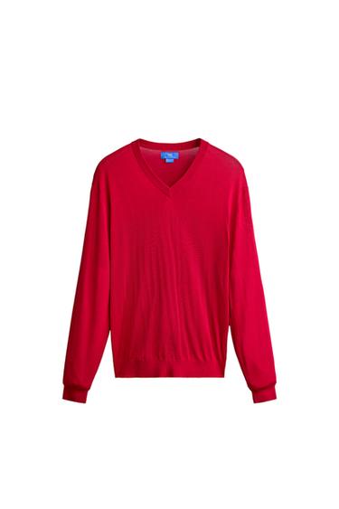 Zara LIGHTWEIGHT 100% SILK SWEATER AARON LEVINE X ZARA - Red