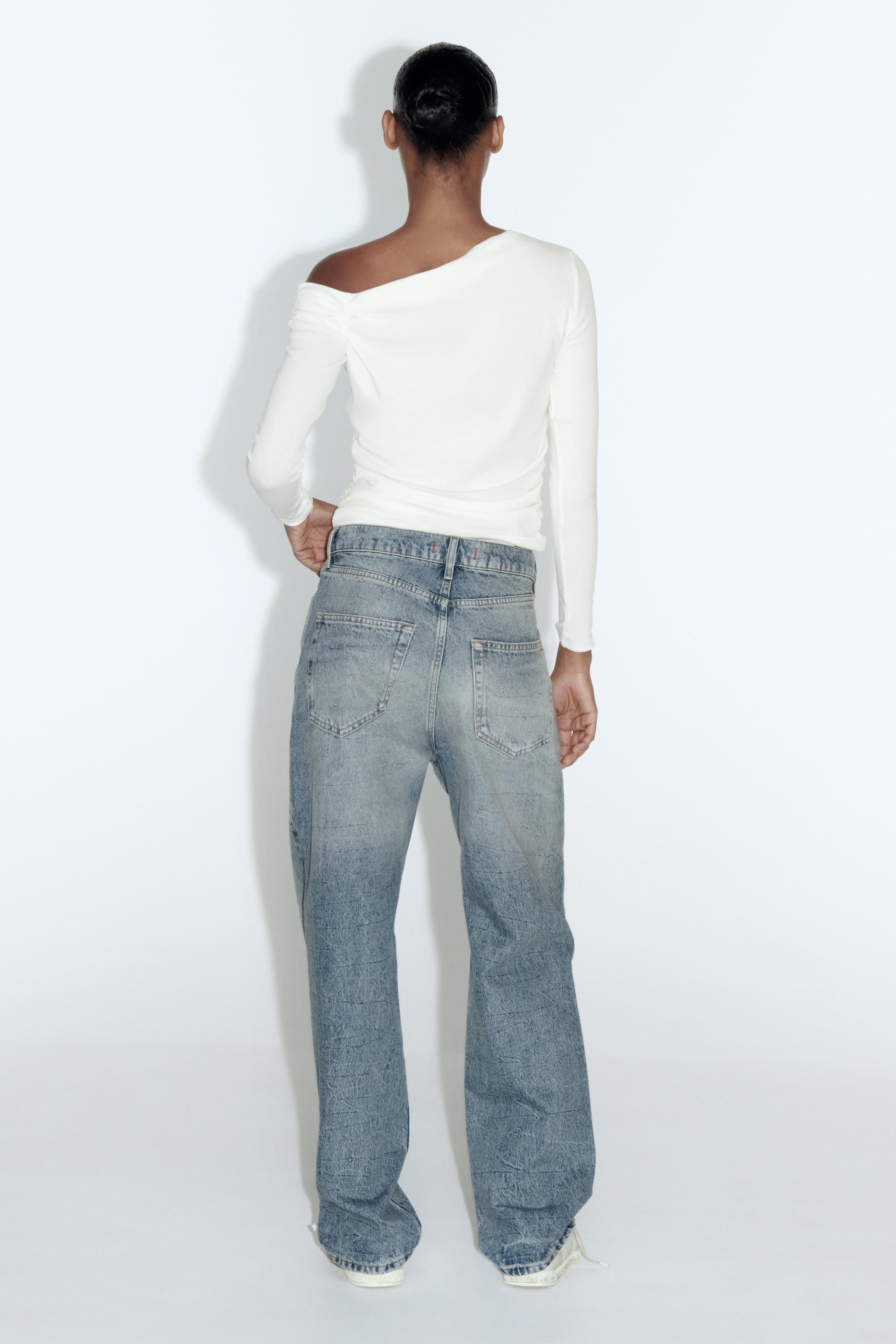 TOP WITH RUCHING - Oyster-white | ZARA Canada