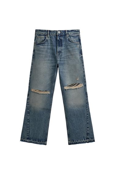 KAVBOJKE NA ZVONEC S STRGANIMI DETAJLI - Srednje modra od Zare