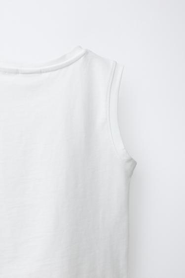 T-SHIRT UNI À POCHE - Blanc de Zara - Image 3