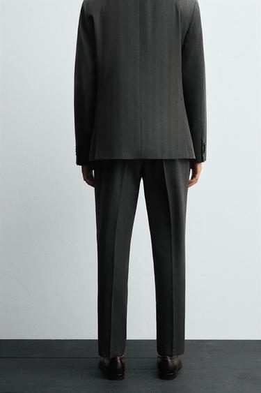 PANTALON DE COSTUME À CHEVRONS - Gris anthracite de Zara - Image 2
