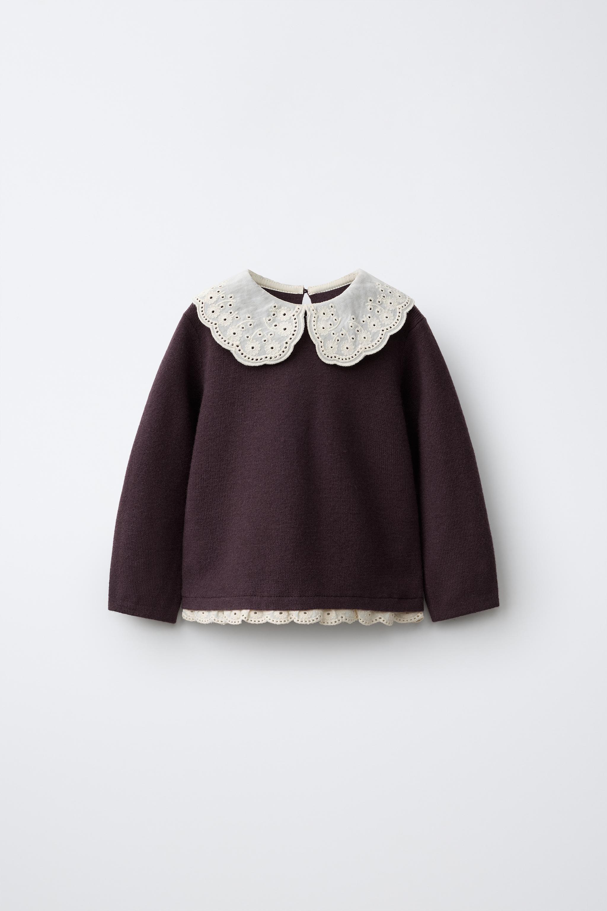 EMBROIDERED COLLAR KNIT JUMPER