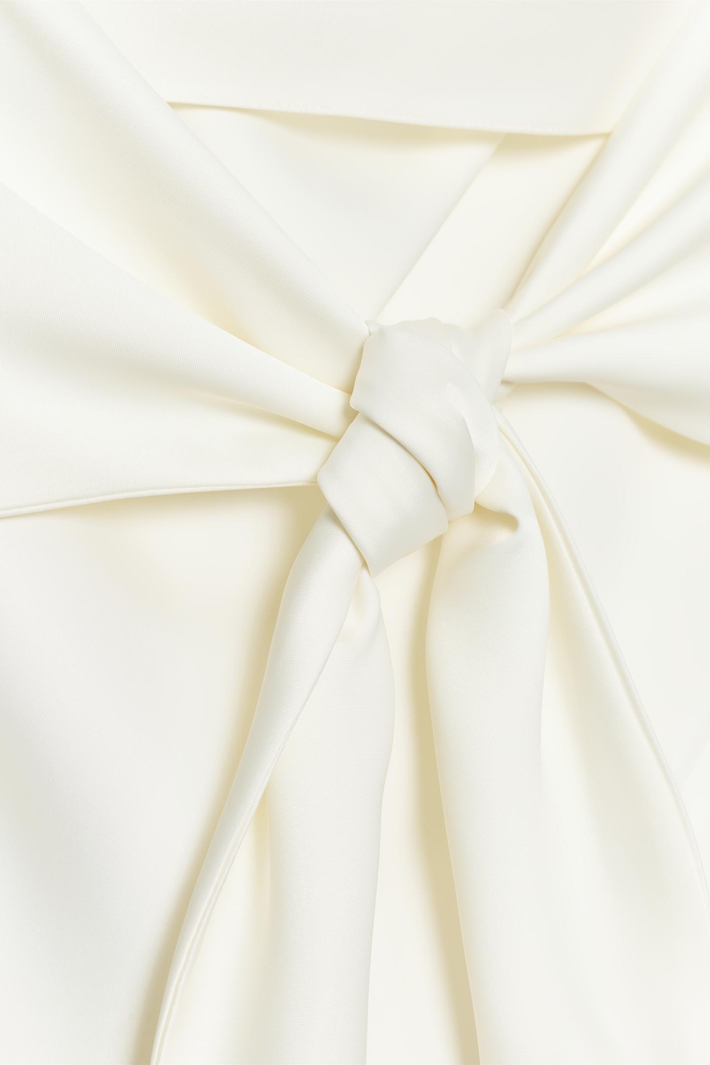 Женский топ Zara Satin Effect Halter Top, цвет: Устричный белый — фото 3