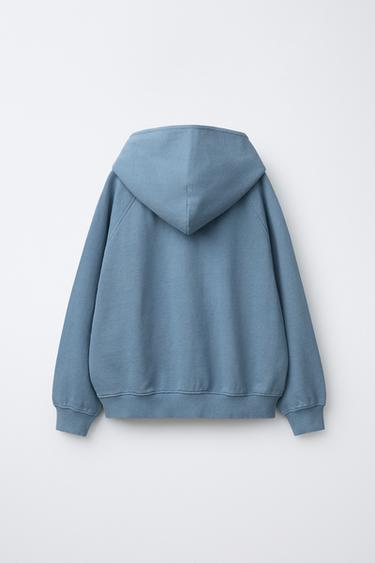 HOODIE WITH POCKET - Blue by Zara - Image 1