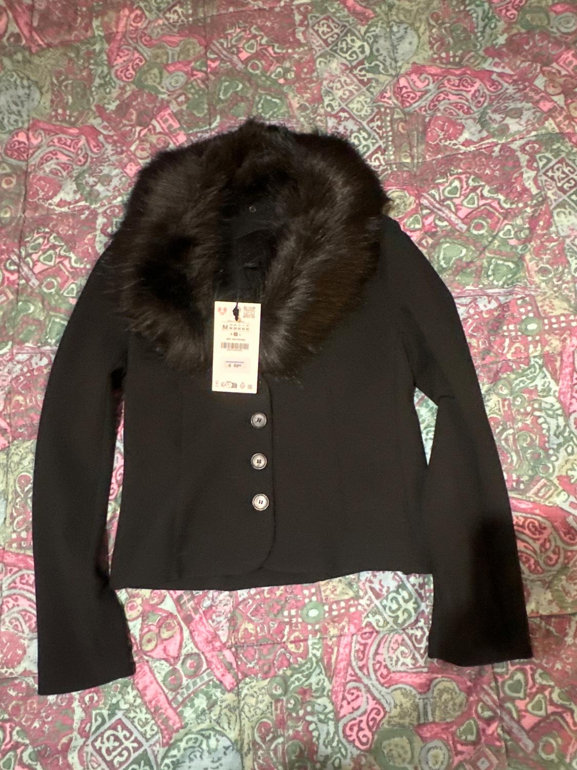 ZW COLLECTION FITTED FAUX FUR COLLAR JACKET