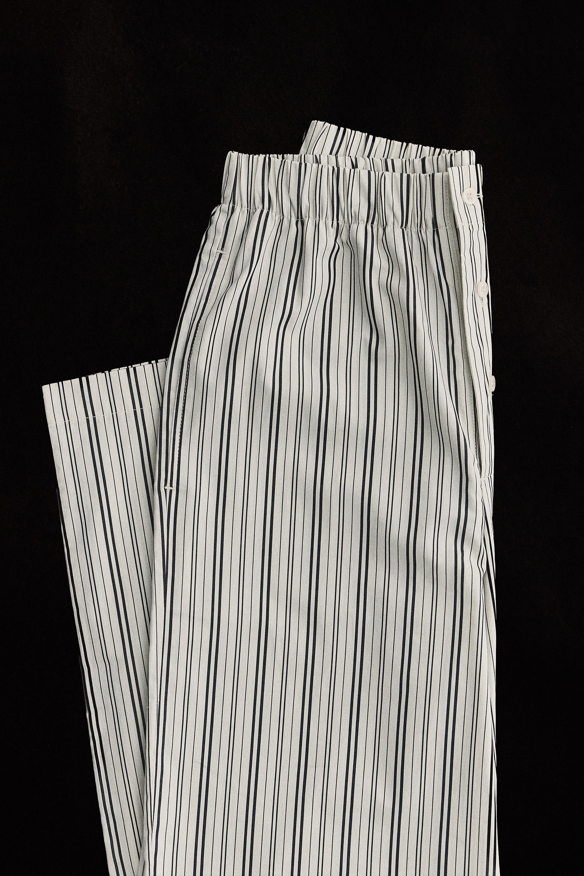 PANTALON RAYURES COTON
