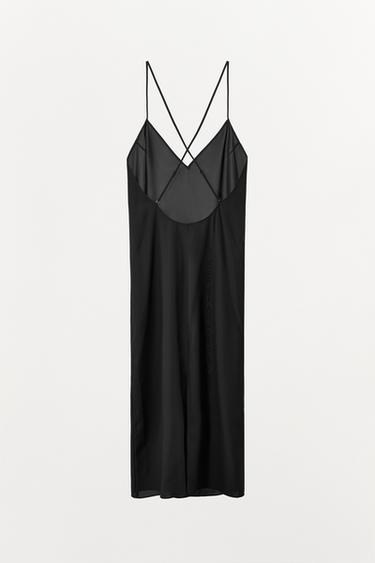 ROBE LONGUE DOUBLURE À BRETELLES MULTIPOSITIONS - Noir de Zara - Image 7