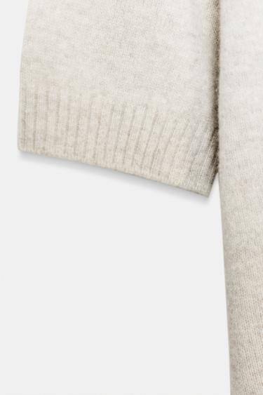 100% WOOL SHORT SLEEVE JUMPER - Sand / Marl by Zara - Image 6