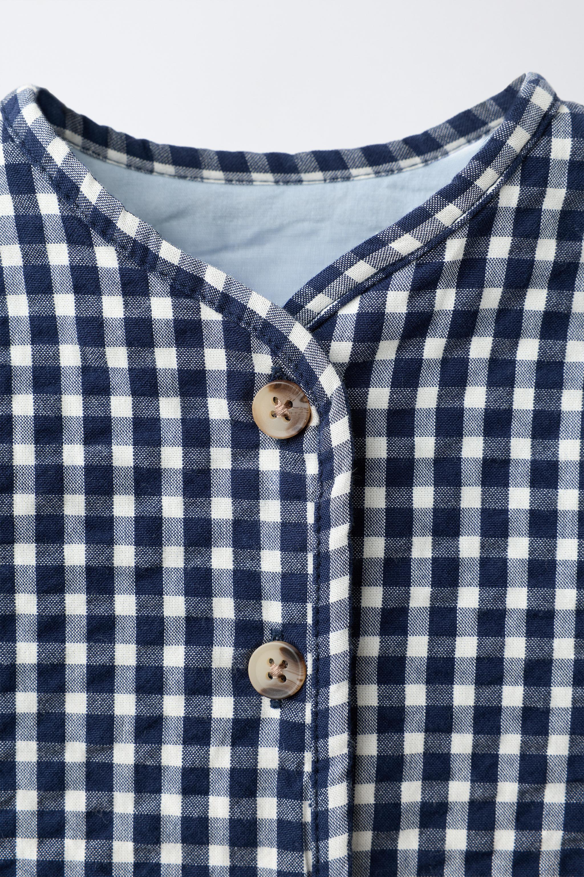 GINGHAM CHECK PUFFER JACKET