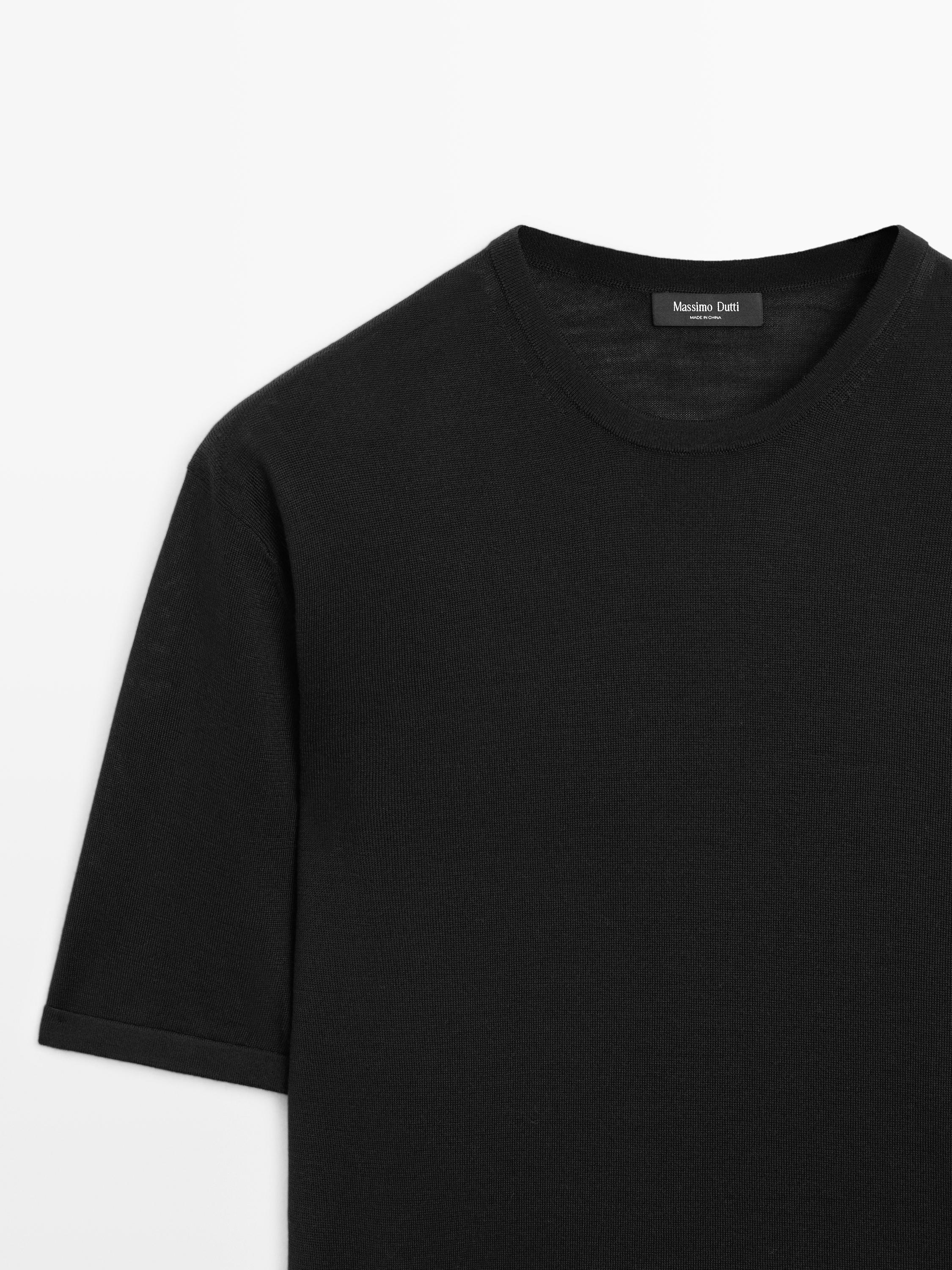 Short sleeve wool blend T-shirt