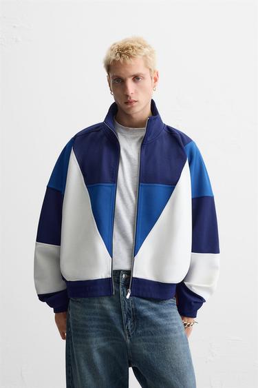 RETRO FOOTBALL JACKET - Blue by Zara - Image 1