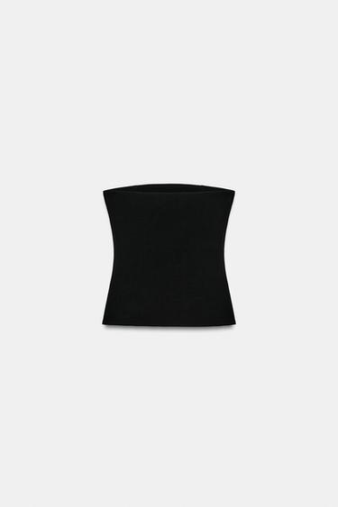 TOP BANDEAU STRETCH À CLOUS - Noir de Zara - Image 4