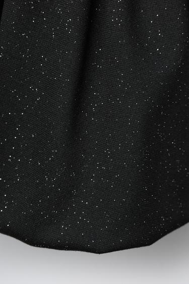 JUPE BALLON EN MAILLE POINT DE ROME BRILLANTE - Noir de Zara - Image 3