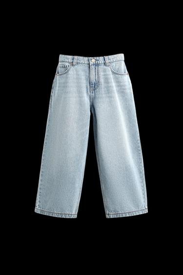 LOOSE FIT JEANS WITH MICKEY SILHOUETTE PATCH HARRY LAMBERT FOR ZARA X DISNEY - Light blue by Zara