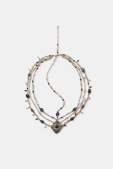 Zara BEADED PIECE SKULLCAP - Aged gold