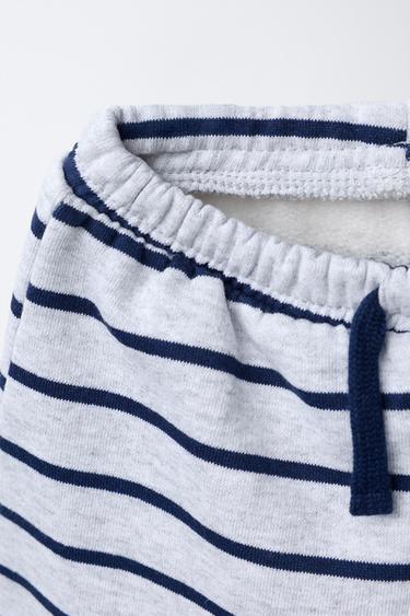 STRIPED PLUSH JOGGING TROUSERS - Grey / Blue by Zara - Image 2