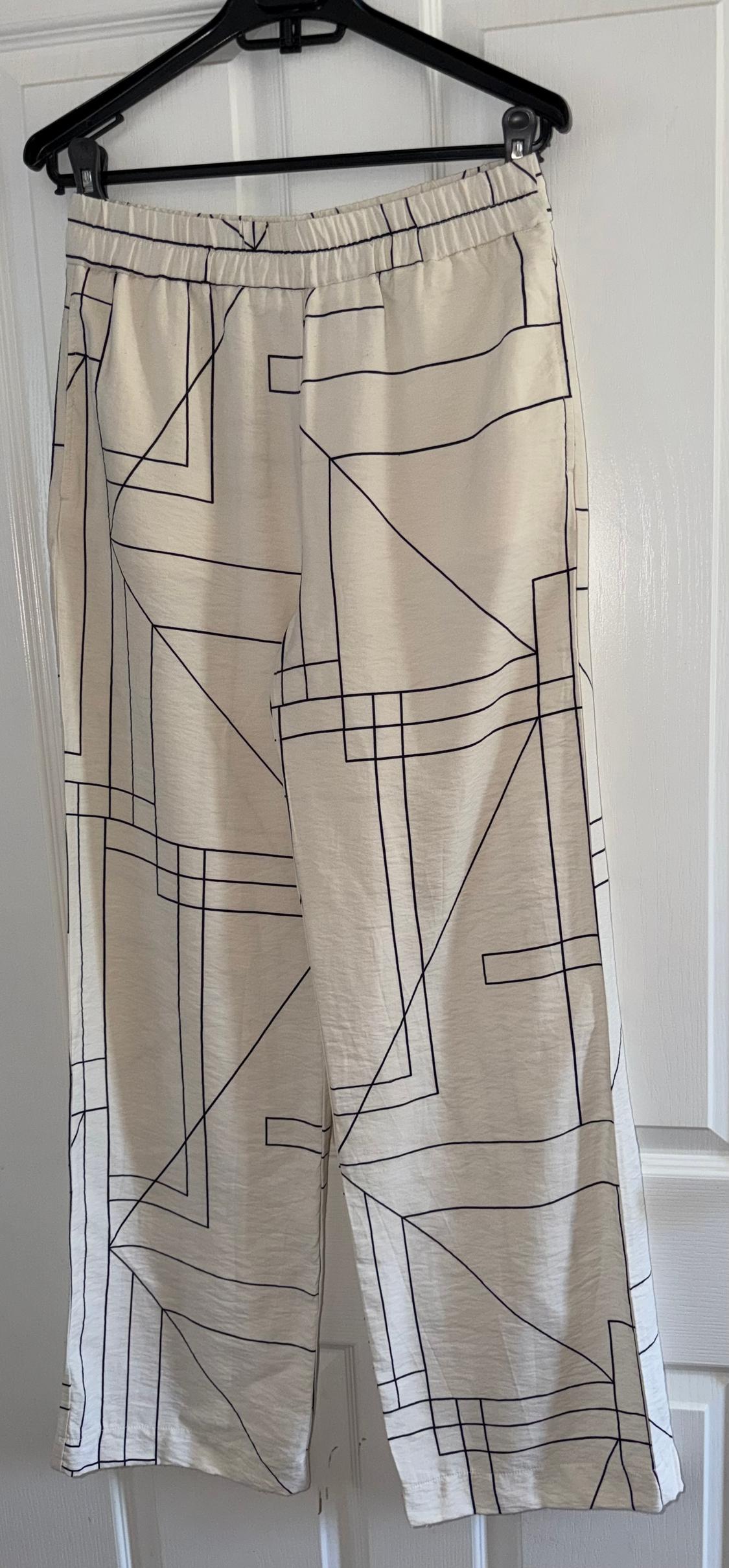 GEOMETRIC PRINT WIDE-LEG TROUSERS - Image 3
