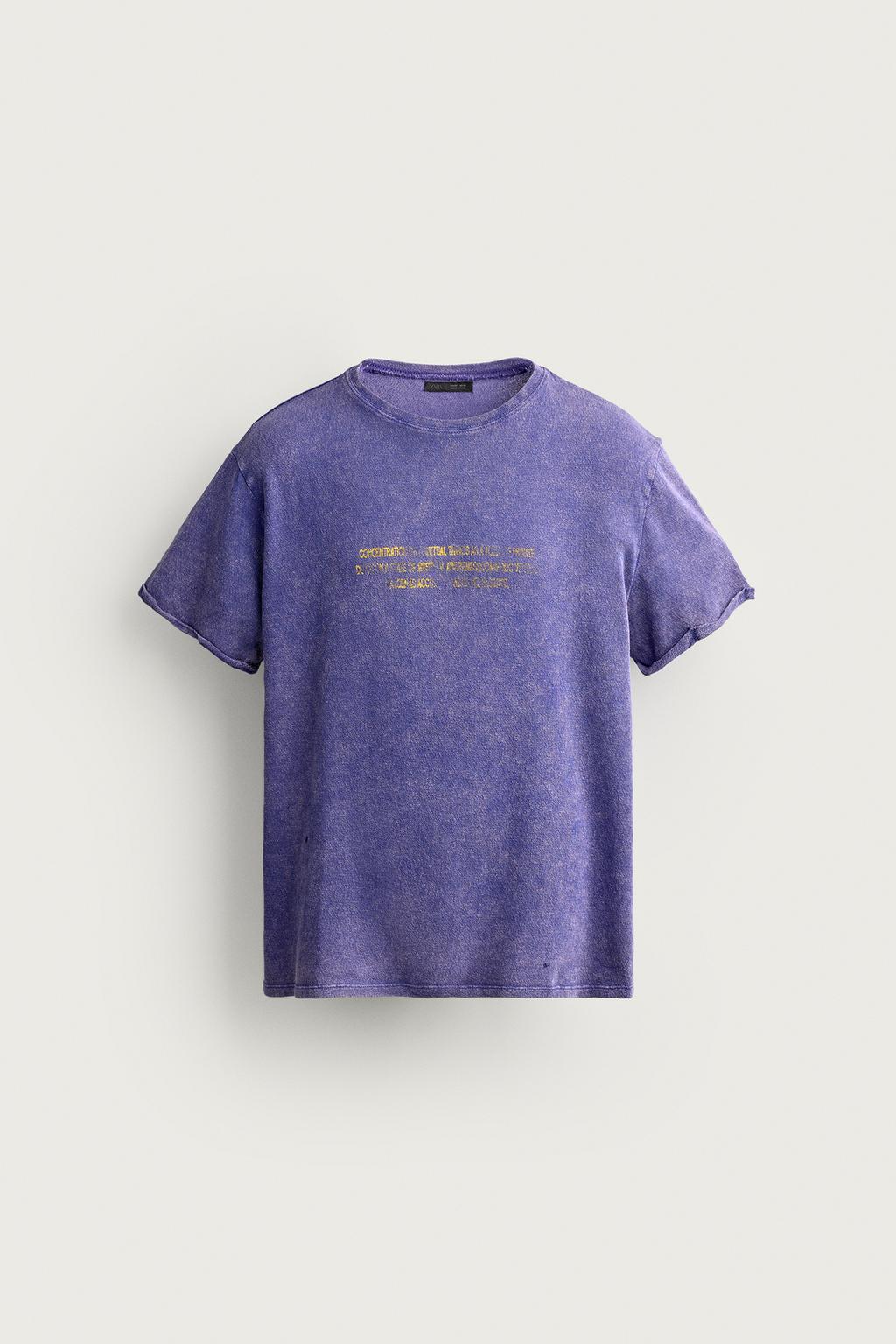WASHED PRINT KNIT T-SHIRT