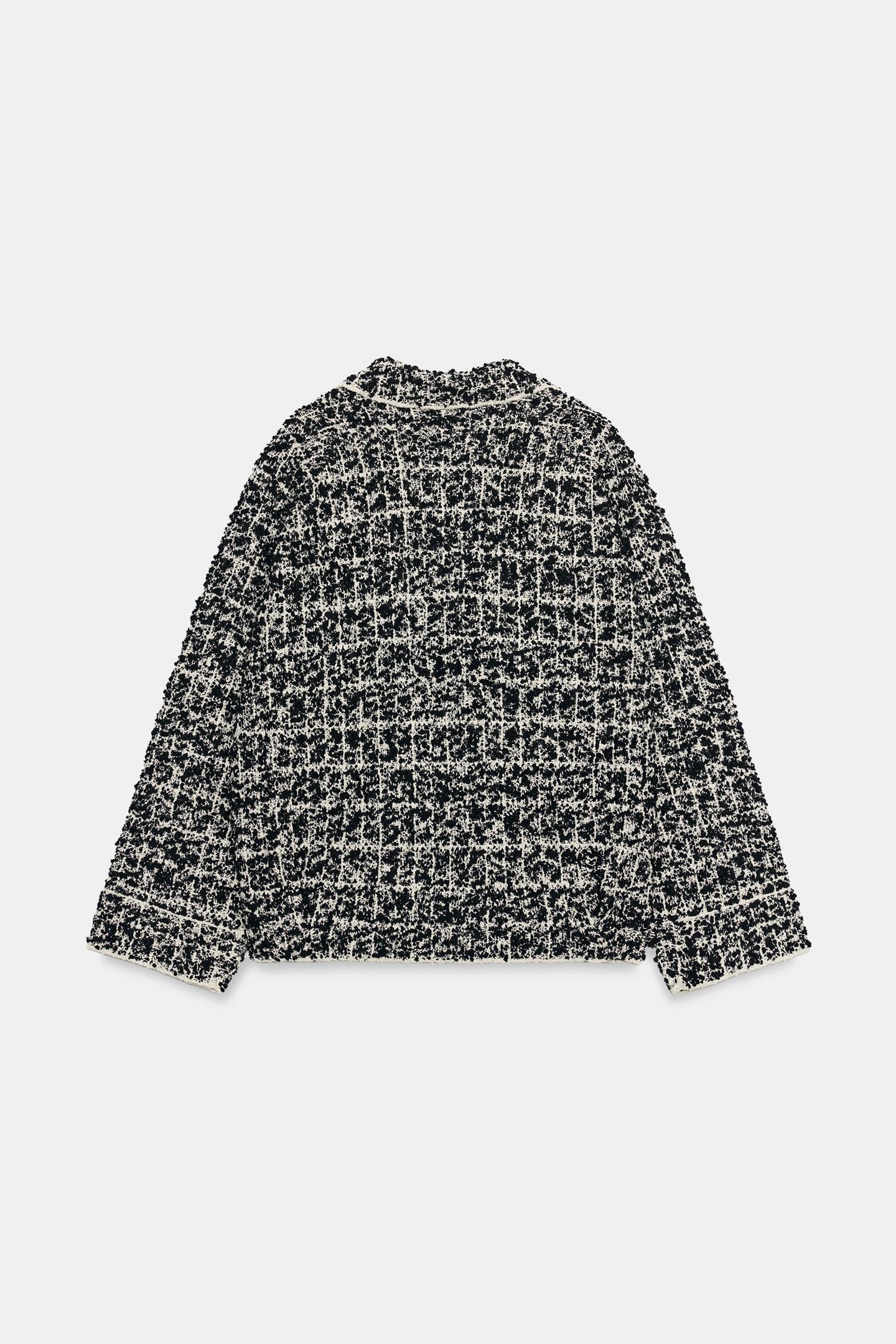 Женский кардиган Zara Structured, цвет: Экрю / Чёрный — фото 7