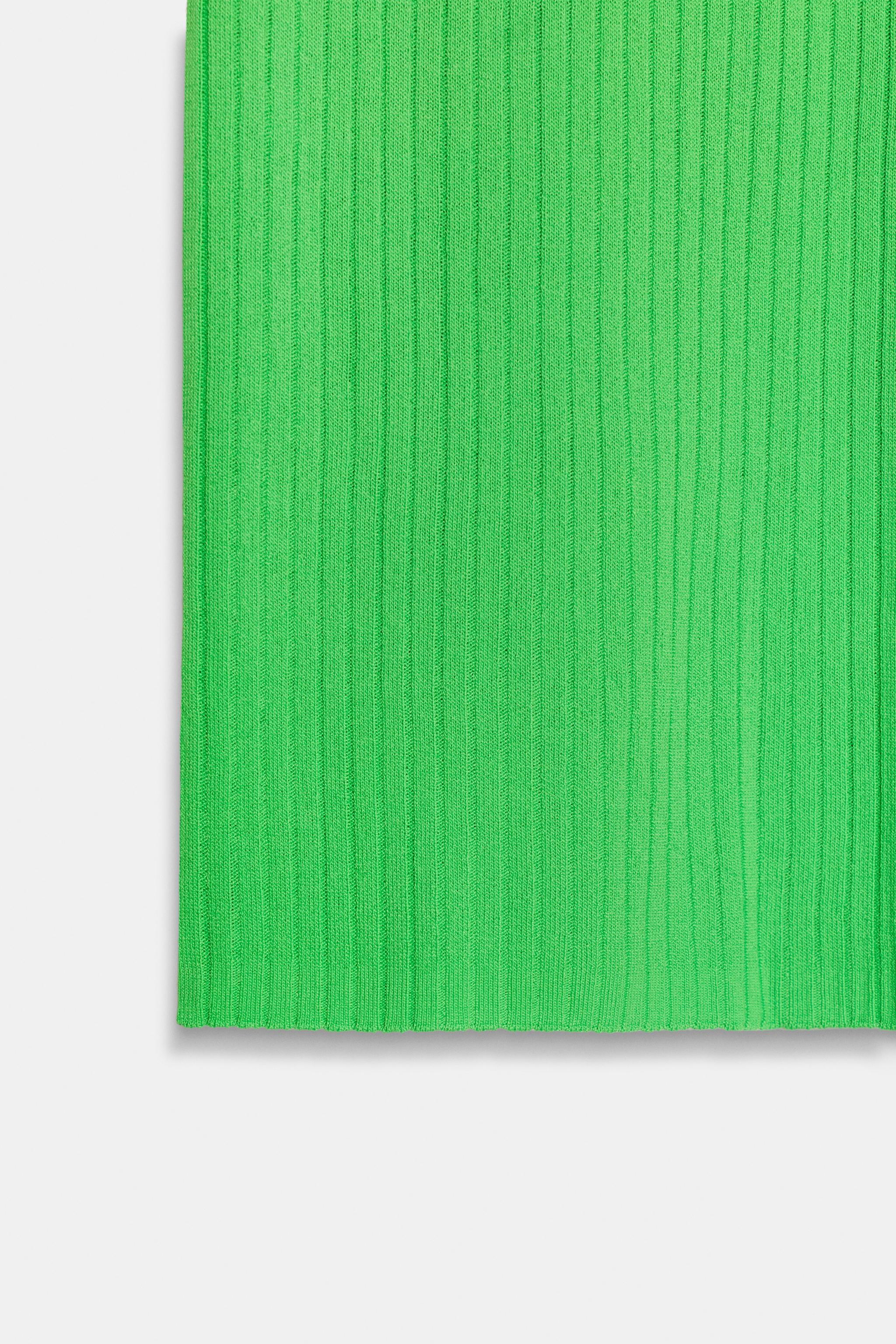 SHORT SLEEVE RIB KNIT TOP