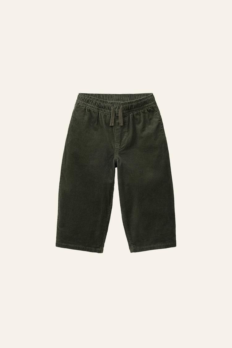 MICRO-CORDUROY BAGGY PANTS — Khaki