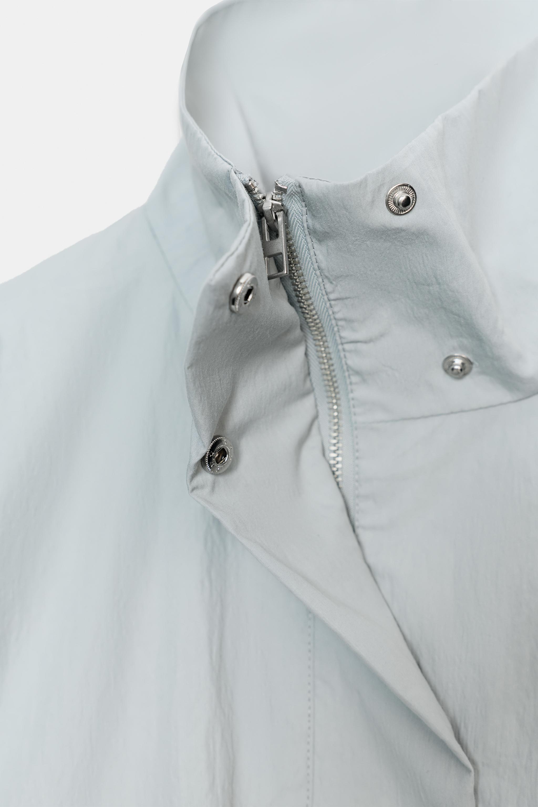 ハイネックジャケット - ブルー/グレー | ZARA Japan / 日本