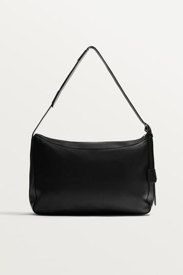 LEREN SCHOUDERTAS - Zwart van Zara