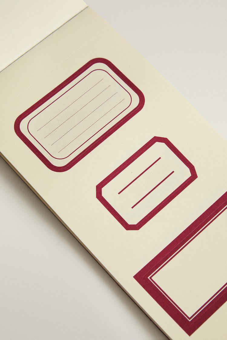 NAME STICKER PAD — Red