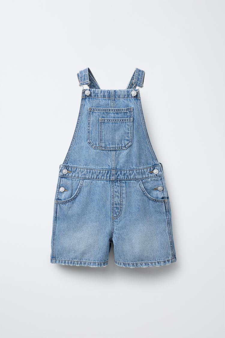 SHORT DENIM DUNGAREES Blue ZARA New Zealand - Main Image