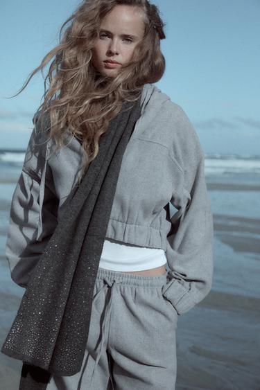 SHIMMER KNIT SCARF - Anthracite Grey by Zara - Image 0