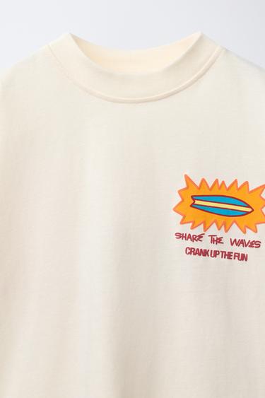 T-SHIRT IMPRIMÉ SURF - Écru de Zara - Image 2